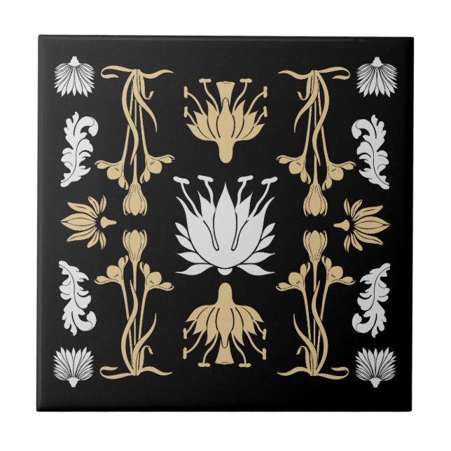 Dourada Retro Art Nouveau Impressão (Frente)