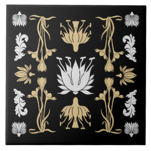 Dourada Retro Art Nouveau Impressão