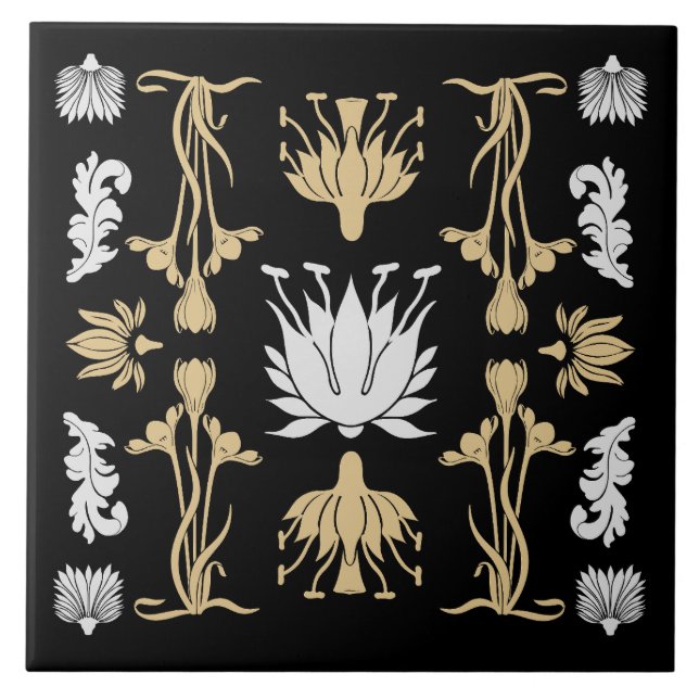 Dourada Retro Art Nouveau Impressão (Frente)