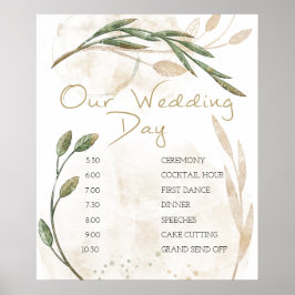 Dourada Sage Green Floral Schedule Poster