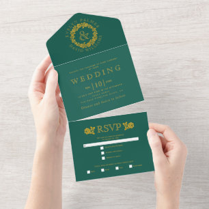 Dourada terra de vintage em cada casamento verde