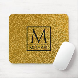 Dourada Textura Mouse Pad com Nome e & Nome Inicia