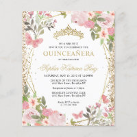 Dourada Tiara Quinceañera Convidada para Esmagamen