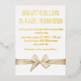 Dourada Tipografia Convite para Foil de Casamento