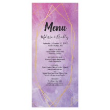 Dourada tipografia cor-de-água rosa Menu Casamento