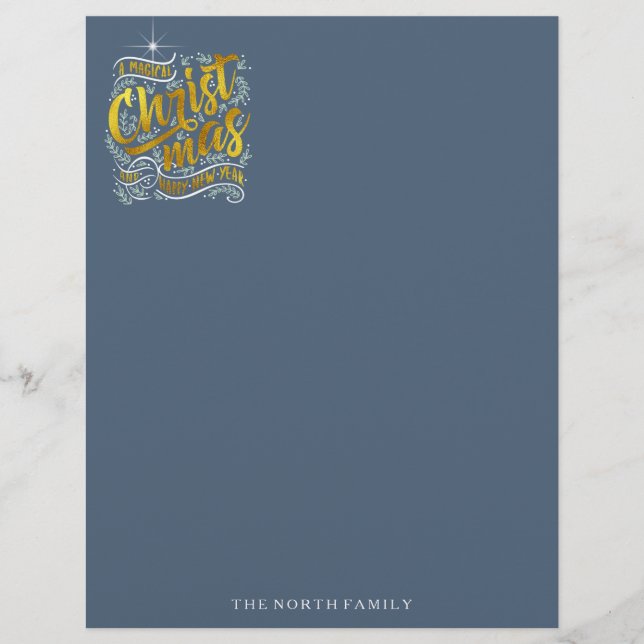 Dourada Tipografia de Natal Mágico ID441 (Frente)