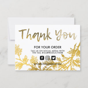 Dourada Vintage Floral Obrigado Media Insert