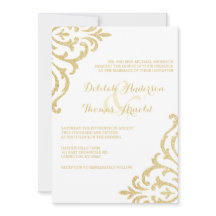 Dourada Vintage Glamor Elegance Convite