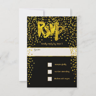 Dourada Vintage Modern Typografia Casamento RSVP