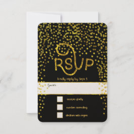 Dourada Vintage Modern Typografia Casamento RSVP