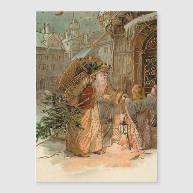 Dourada Vintage Pai Natal e Anjo (Frente)