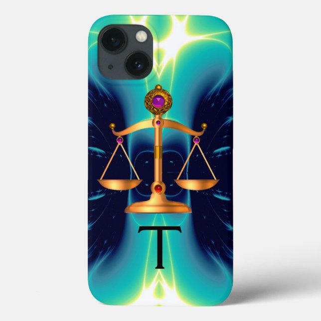 DOURADAS ESCALAS JURÍDICAS COM PEDRAS GEM MONOGRAM (Verso)