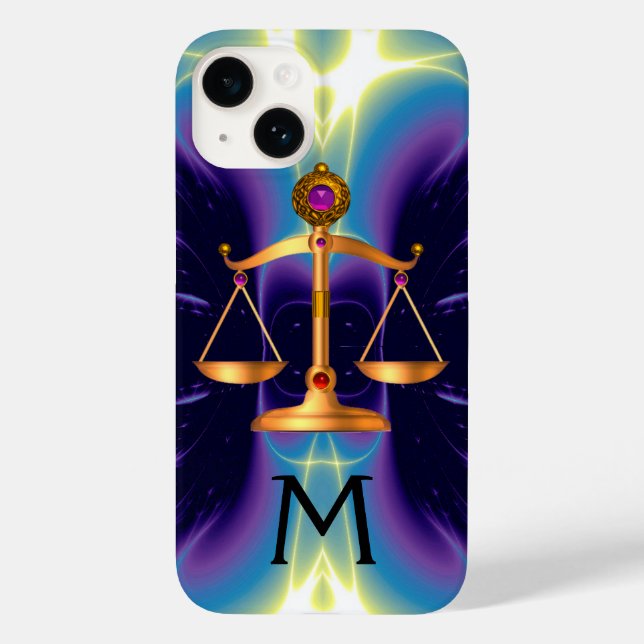 DOURADAS ESCALAS JURÍDICAS COM PEDRAS GEM MONOGRAM (Verso)