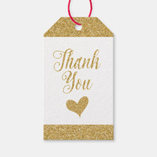 Douradas Etiquetas de Presente - Obrigado com Cora