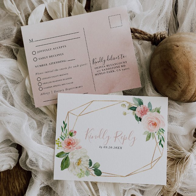 Douradas Flores Geométricas Menu Escolha Resposta (Criador carregado)