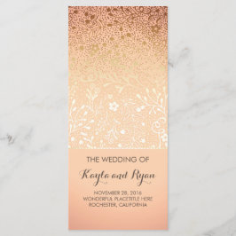 Douradas Flores Vintage Blush Wedding Programas