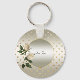 Douradas rosas brancas Chaveiro