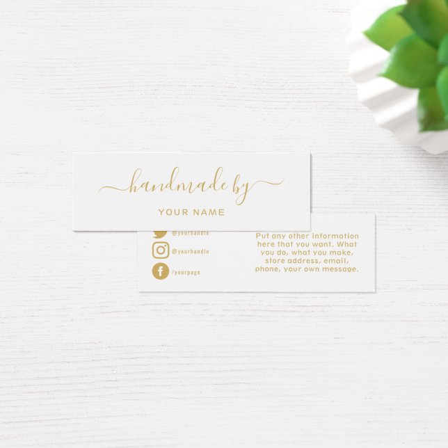 Dourado à mão, cartão de inserção de mídia social (Mesa)