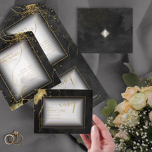 Dourado Abstrato de Casamento V3 Black ID867