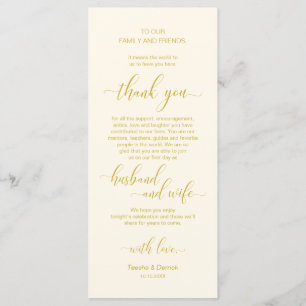 Dourado amarelo Elegante, Cartões de agradecimento