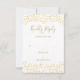 Dourado Amor Corações Confetti Assinatura RSVP