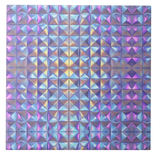 Dourado, Azul e Roxo Geométrico Iridescente 2 (Frente)