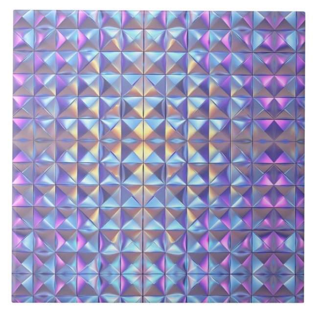 Dourado, Azul e Roxo Iridescente Geométrico 2 (Frente)