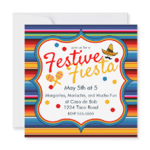 Dourado Azul Vermelho Cinco de Mayo Convite