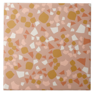 Dourado Azulejo Rosa Rosa Simples Terrazzo Moderno