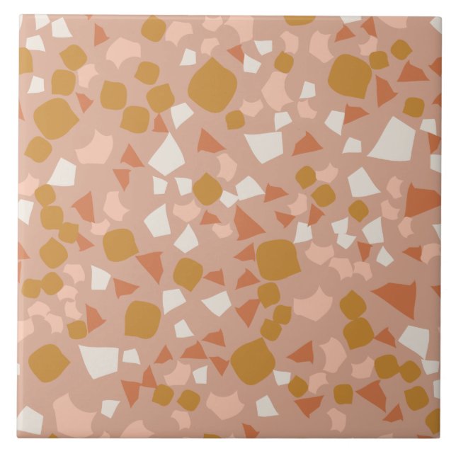 Dourado Azulejo Rosa Rosa Simples Terrazzo Moderno (Frente)