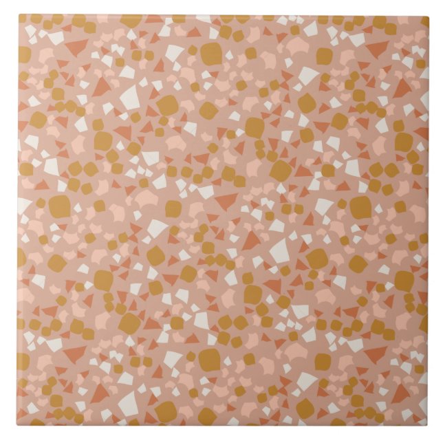 Dourado Azulejo Rosa Rosa Simples Terrazzo Moderno (Frente)