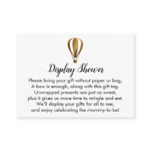 Dourado Balão de Ar Quente Chá Inserir Cartões