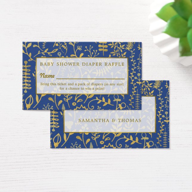 Dourado Boho, Bilhete de Raffle com Fralda Floral (Mesa)