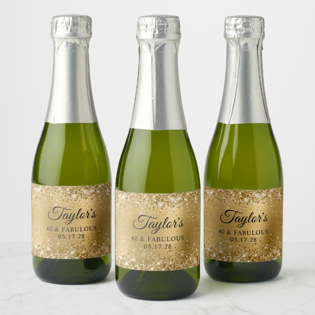 Dourado Brilhante com Glitter 40 & Fabuloso (Garrafas)