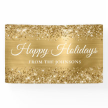 Dourado Brilhante Personalizado Feliz Natal