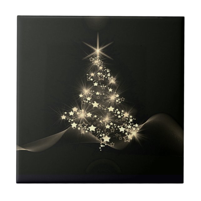 Dourado brilho das estrelas na árvore de Natal - E (Frente)