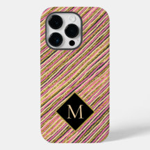 Dourado brilho Moderno Strips Monograma