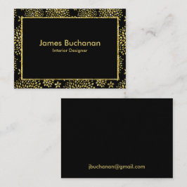 Dourado brilho no Cartão de visita preto