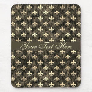Dourado Brown Fleur De Lis - Mousepad Personalizá