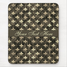 Dourado Brown Fleur De Lis - Mousepad Personalizáv