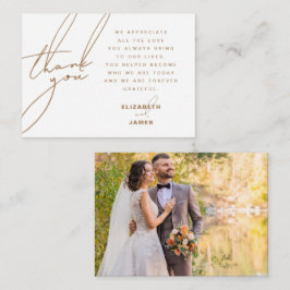 Dourado Cartões de agradecimentos de Casamento de