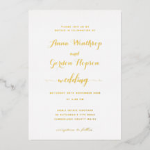 Dourado Casamento de Caligrafia de Swash Script