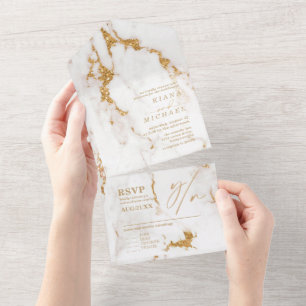 Dourado Casamento de Glitter moderno Marble ID816