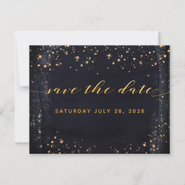 Dourado Casamento Estelar Noite Salve O Convite De
