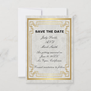 Dourado Casamento Geométrico Marble Guarde O Cartã
