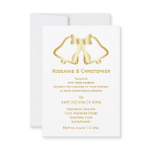 Dourado Casamento, Sinos De Convite E Fita