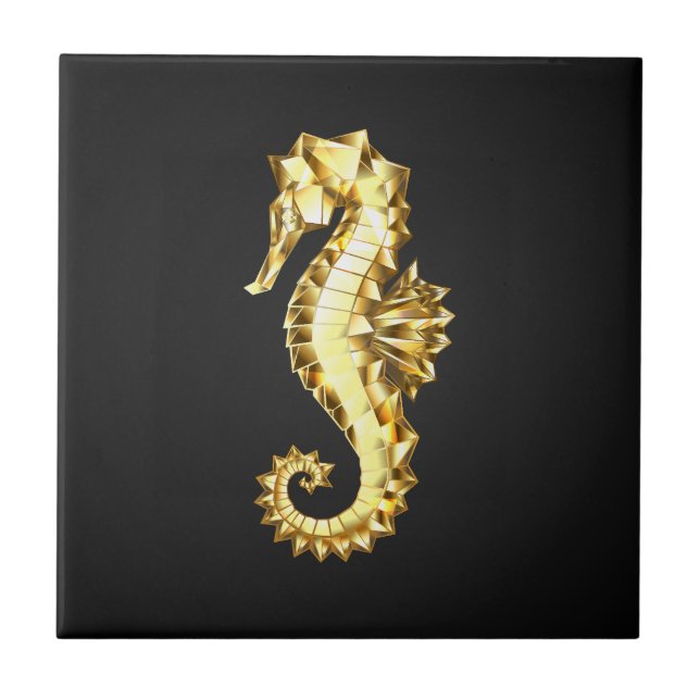 Dourado Cavalo de Mar Poligonal (Frente)