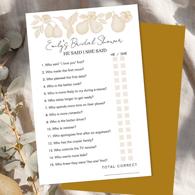 Dourado Chá de panela Perfeito De Peixes, Disse Qu (He said / She said)