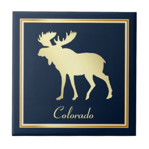Dourado Colorado Moose em Azul