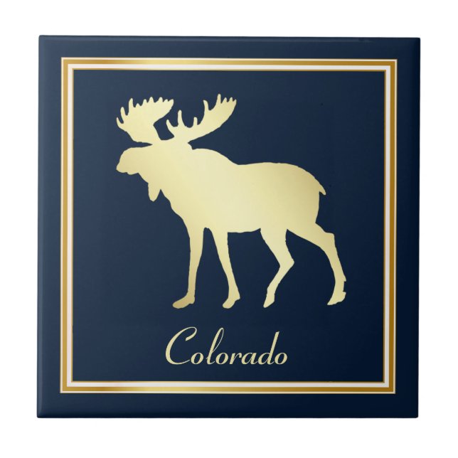 Dourado Colorado Moose em Azul (Frente)